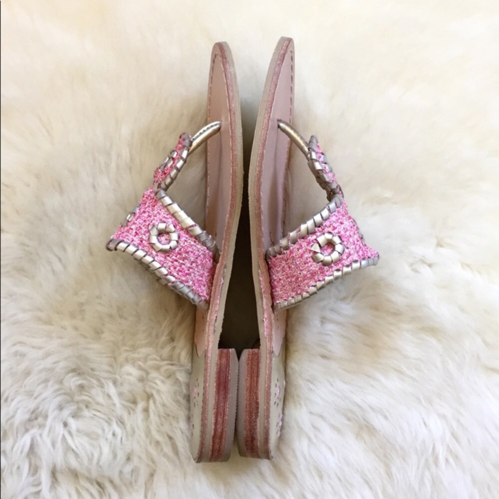Jack Rogers Pink & Silver Genevieve Thong Sandals - Picture 3 of 7
